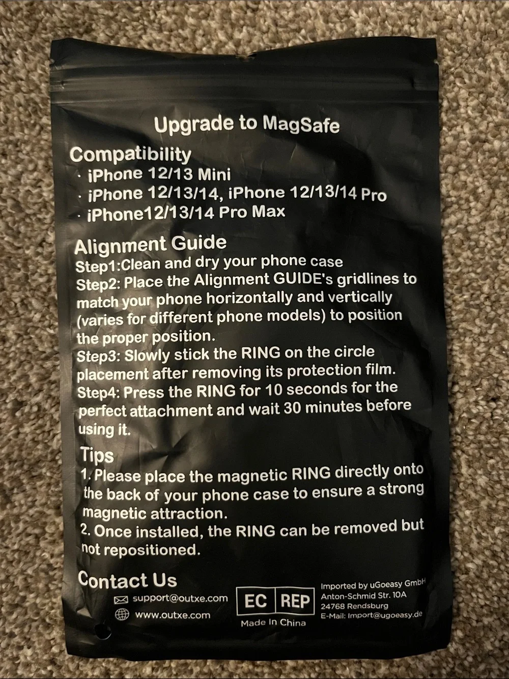Magnetic Ring Phone Grip - White